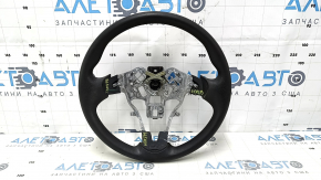 Naked steering wheel Nissan Versa 12-19 usa black rubber, worn, scratches, without overlay