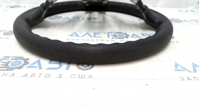 Naked steering wheel Nissan Versa 12-19 usa black rubber, worn, scratches, without overlay