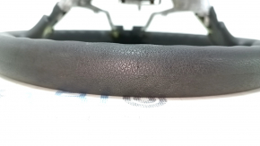 Naked steering wheel Nissan Versa 12-19 usa black rubber, worn, scratches, without overlay