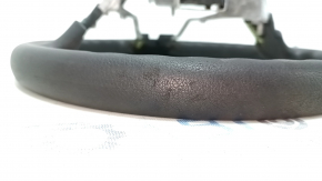 Naked steering wheel Nissan Versa 12-19 usa black rubber, worn, scratches, without overlay