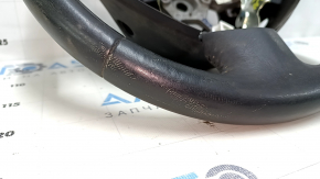 Naked steering wheel Nissan Leaf 13-17 leather black with heating, cracks, worn, scratches, needs cleaning