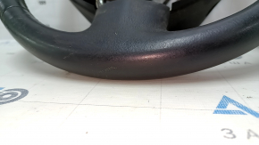 Naked steering wheel Nissan Leaf 13-17 leather black with heating, cracks, worn, scratches, needs cleaning