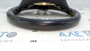 Naked steering wheel Nissan Leaf 13-17 leather black with heating, cracks, worn, scratches, needs cleaning