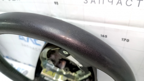 Naked steering wheel Nissan Leaf 13-17 leather black with heating, cracks, worn, scratches, needs cleaning