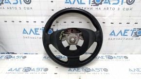 Naked steering wheel Nissan Leaf 13-17 leather black with heating, cracks, worn, scratches, needs cleaning