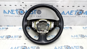 Naked steering wheel Nissan Leaf 13-17 leather black with heating, cracks, scratches, worn, dents