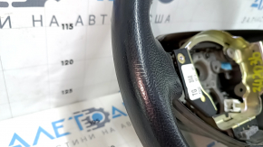 Naked steering wheel Nissan Leaf 13-17 leather black with heating, cracks, scratches, worn, dents