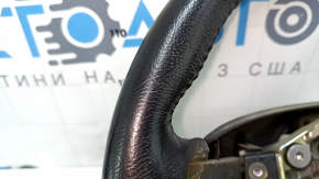 Naked steering wheel Nissan Leaf 13-17 leather black with heating, cracks, scratches, worn, dents