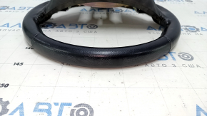 Naked steering wheel Nissan Leaf 13-17 leather black with heating, cracks, scratches, worn, dents