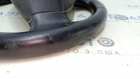 Naked steering wheel Nissan Leaf 13-17 leather black with heating, cracks, scratches, worn, dents