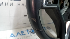 Steering wheel naked Infiniti QX30 17-19 leather black, white stitching, scratches, cut
