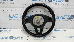 Steering wheel naked Infiniti QX30 17-19 leather black, white stitching, scratches, cut