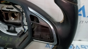 Naked steering wheel Infiniti QX30 17-19 leather black, white stitching, scratches, worn