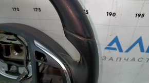 Naked steering wheel Infiniti QX30 17-19 leather black, white stitching, scratches, worn