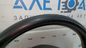 Naked steering wheel Infiniti QX30 17-19 leather black, white stitching, scratches, worn