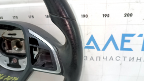 Naked steering wheel Infiniti QX30 17-19 leather black, white stitching, scratches, bumps