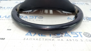 Naked steering wheel Infiniti QX30 17-19 leather black, white stitching, scratches, bumps