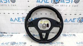 Naked steering wheel Infiniti QX30 17-19 leather black, white stitching, scratches, bumps