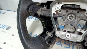 Naked steering wheel Nissan Pathfinder 13-16 leather black, scratches, for dry cleaning, without pads