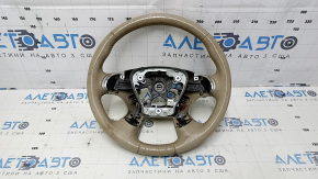 Naked steering wheel Nissan Pathfinder 13-16 leather beige, heated, worn, scratches