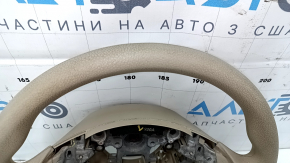 Bare steering wheel Nissan Rogue 14-16, beige rubber, needs cleaning, scuffed, broken mount