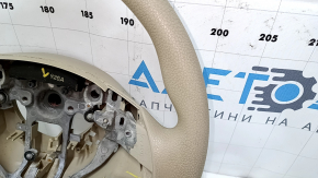 Bare steering wheel Nissan Rogue 14-16, beige rubber, needs cleaning, scuffed, broken mount