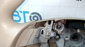 Bare steering wheel Nissan Rogue 14-16, beige rubber, needs cleaning, scuffed, broken mount