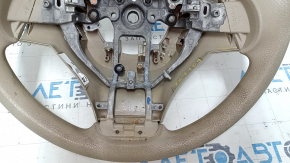 Bare steering wheel Nissan Rogue 14-16, beige rubber, needs cleaning, scuffed, broken mount
