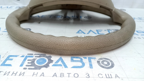 Bare steering wheel Nissan Rogue 14-16, beige rubber, needs cleaning, scuffed, broken mount