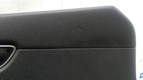 Door trim card front left VW Passat b8 16-19 USA black with black insert plastic, armrest leather, molding black, with handle, scratches, dent