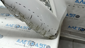 Front bare bumper Ford Fusion mk5 17-18 without parking sensors, white, YCC Taiwan, CAPA, torn, dented, broken fasteners, scratches