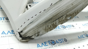Front bare bumper Ford Fusion mk5 17-18 without parking sensors, white, YCC Taiwan, CAPA, torn, dented, broken fasteners, scratches