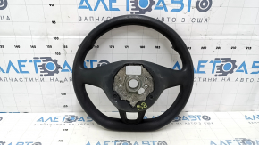 Bare steering wheel VW Passat b8 16-19 USA rubber black, without overlay and buttons, broken fastening, abrasion