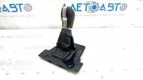 Gear knob with shifter cover VW Passat b8 16-19 16- USA leather black, glossy cover, type 2, scuffs and scratches on leather