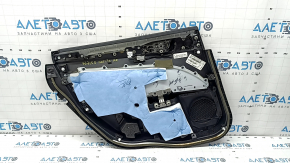 Door trim card rear right Ford Fusion mk5 17-20 black with insert black leather, molding under the tree, armrest leather, scratches, tear
