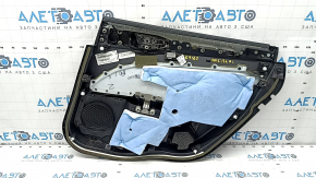 Door trim card rear left Ford Fusion mk5 17-20 black with insert black leather, molding under the tree, armrest leather, scratches