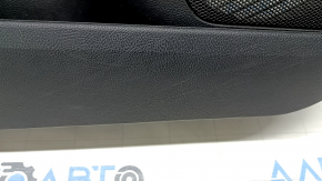 Door trim card front left Ford Fusion mk5 17-20 black with wood insert, leather armrest, gray molding, scratches, for dry cleaning, cracked insert