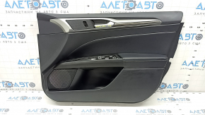 Door trim card front right Ford Fusion mk5 17-20 black with insert black leather, molding under the tree, armrest leather, scratches