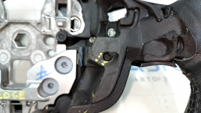 Naked steering wheel Ford Edge 15-24 leather black, without heating, broken mount, dent, scratches
