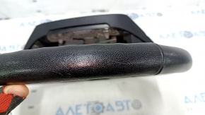 Naked steering wheel Ford Edge 15-24 leather black, without heating, broken mount, dent, scratches