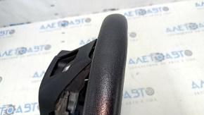 Naked steering wheel Ford Edge 15-24 leather black, without heating, broken mount, dent, scratches