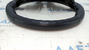Naked steering wheel Ford Edge 15-24 leather black, without heating, broken mount, dent, scratches