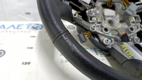 Naked steering wheel Ford Mustang mk6 15-23 leather black, without button covers, scuffs, scratches, dents