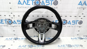 Naked steering wheel Ford Mustang mk6 15-23 leather black, without button covers, scratches, abrasions