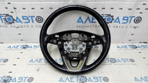 Steering wheel bare Lincoln MKC 15-19 leather black, without lower buttons, scratches, dents, abrasions