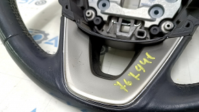 Steering wheel bare Lincoln MKC 15-19 leather black, without lower buttons, scratches, dents, abrasions