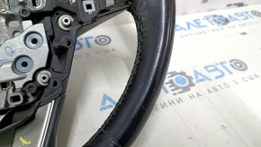 Steering wheel bare Lincoln MKC 15-19 leather black, without lower buttons, scratches, dents, abrasions