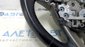 Steering wheel bare Lincoln MKC 15-19 leather black, without lower buttons, scratches, dents, abrasions
