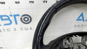 Steering wheel bare Lincoln MKC 15-19 leather black, without lower buttons, scratches, dents, abrasions