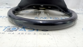 Steering wheel bare Lincoln MKC 15-19 leather black, without lower buttons, scratches, dents, abrasions